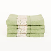 Belle Green Face Towel S/4